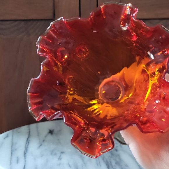 Fenton Amberina Compote - Picture 6 of 17